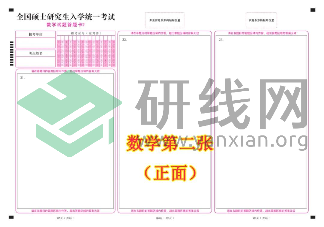 2021考研考場規(guī)則:每年都有考生因涂錯答題卡無緣復試!附:答題卡正確使用方法和PDF版答題卡